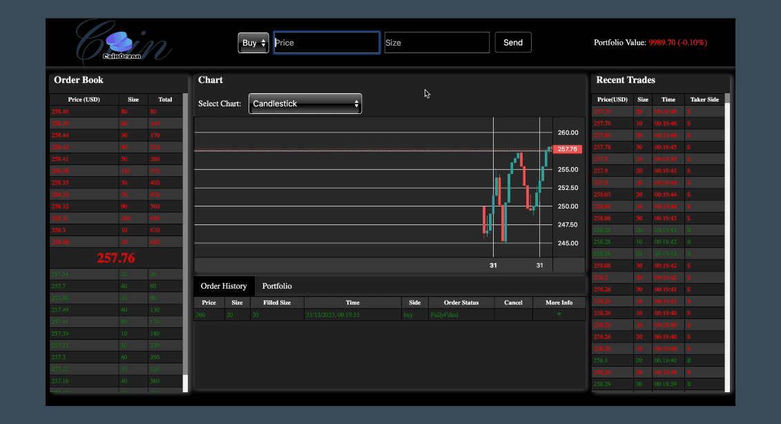 Stock exchange backend